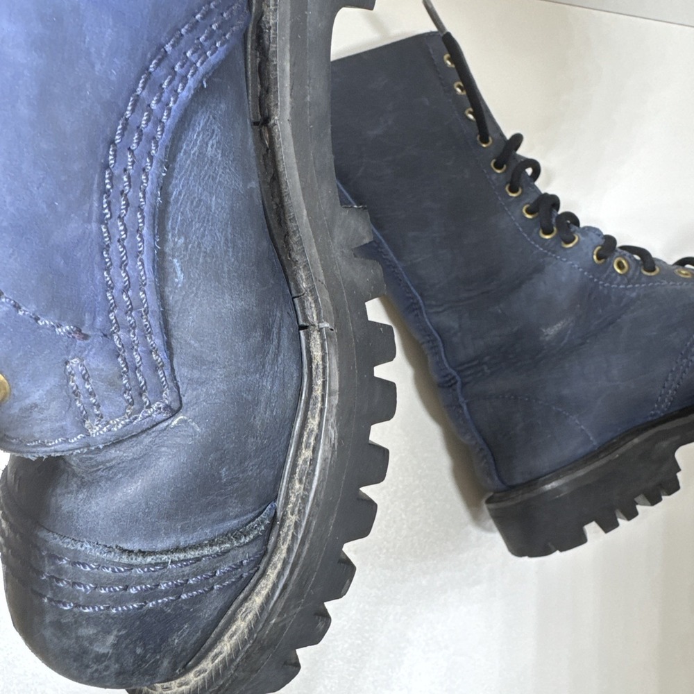 Vintage 90s‎ Gladiator Steel Toe Boots Made in England UK 3 W 5.5 6 Grunge Punk - Picture 9 of 12